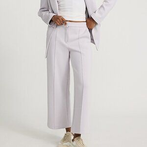 High Waisted Scuba Pintuck Ankle Trouser